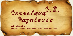 Veroslava Mazulović vizit kartica